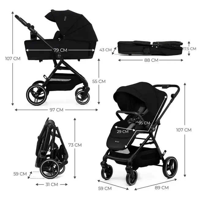 CARUCIOR KINDERKRAFT YOXI 2IN1, PURE BLACK VIVKSYOXI00BLK2000