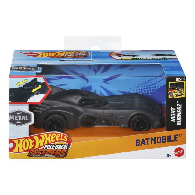 HOT WHEELS MASINUTA METALICA CU SISTEM PULL BACK BATMOBILE NIGHT BURNERZ SCARA 1:43 VIVMTHPR70_HWH44