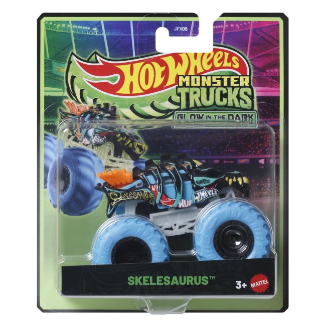 HOT WHEELS MONSTER TRUCK GLOW IN THE DARK MASINUTA SKELESAURUS SCARA 1 LA 64 VIVMTJFX08_JCG70