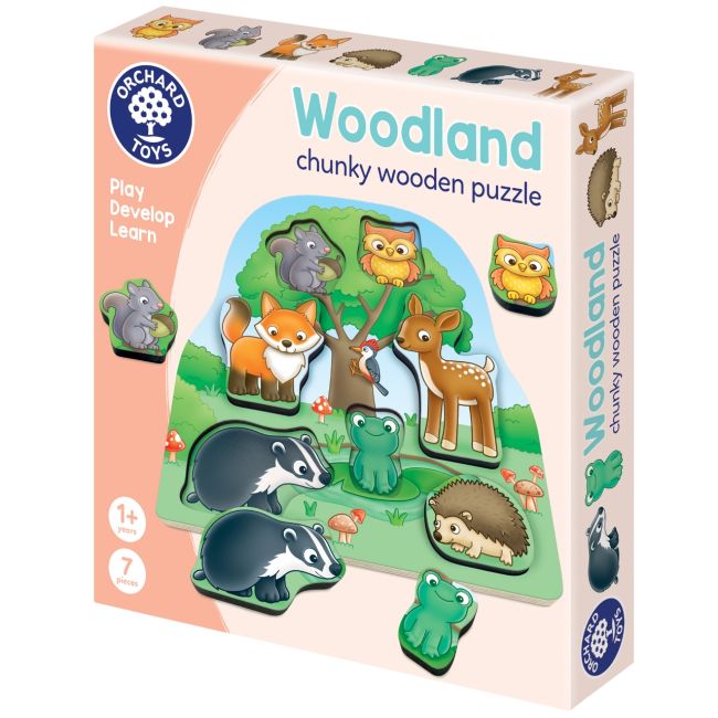 Joc educativ puzzle cu piese de lemn - in padure or134