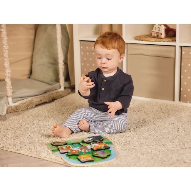 Joc educativ puzzle cu piese de lemn - in padure or134