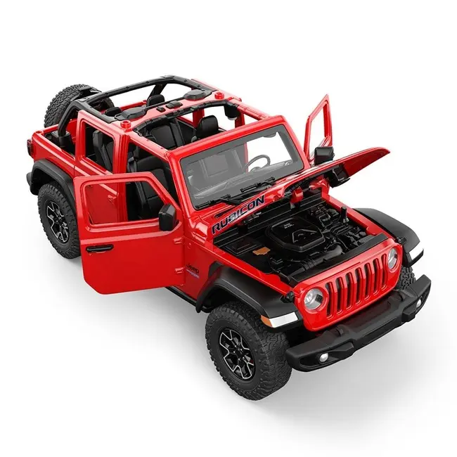 MASINUTA METALICA JEEP WRANGLER RUBICON 4XE ROSU CU SCARA 1 LA 32 VIVRas64621_Rosu