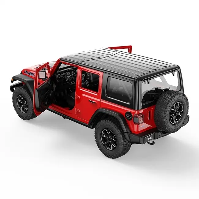 MASINUTA METALICA JEEP WRANGLER RUBICON 4XE ROSU CU SCARA 1 LA 32 VIVRas64621_Rosu