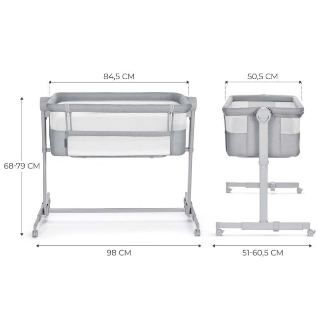 PATUT CO-SLEEPER KINDERKRAFT NESTE UP, FULL LIGHT GREY VIVKLNEUP02LGRF000