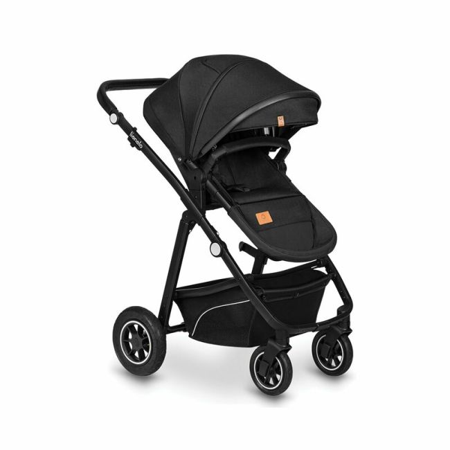 Lionelo - Carucior Bianka, 3 in 1, Cadru aluminiu, Cu landou intarit si salteluta moale, Maner ajustabil, Include saculet de picioare, Husa de ploaie si tantari, Geanta pentru parinti, Sustine 22 kg, 0 luni+, EN1466:2014+AC:2015, EN1888, Negru BYNLO-BIANK