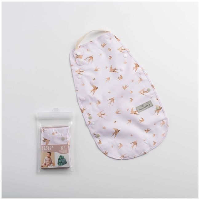 Baveta bebelusi 2 in 1 miniware catch & cover, golden swallow mw_ccgs