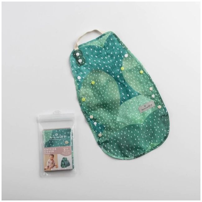 Baveta bebelusi 2 in 1 miniware catch & cover, prickly pear mw_ccpp