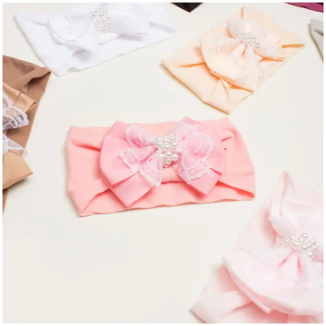 Bentita lata cu fundita cu perlute aplicata MB23043-cd