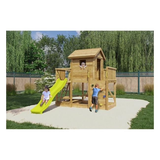 Complex de joaca din lemn fungoo mars cu casuta, leagane si masa de picnic 0802pk - okefu0802pk