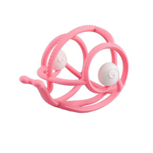 Inel Gingival din silicon Mombella 3 luni+, Melc - Pink KRTM00606