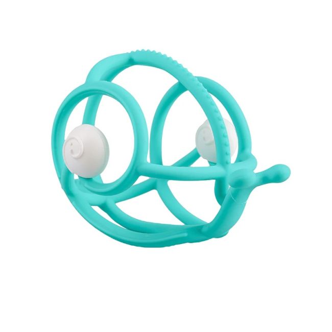 Inel Gingival din silicon Mombella 3 luni+, Melc - Teal KRTM00604