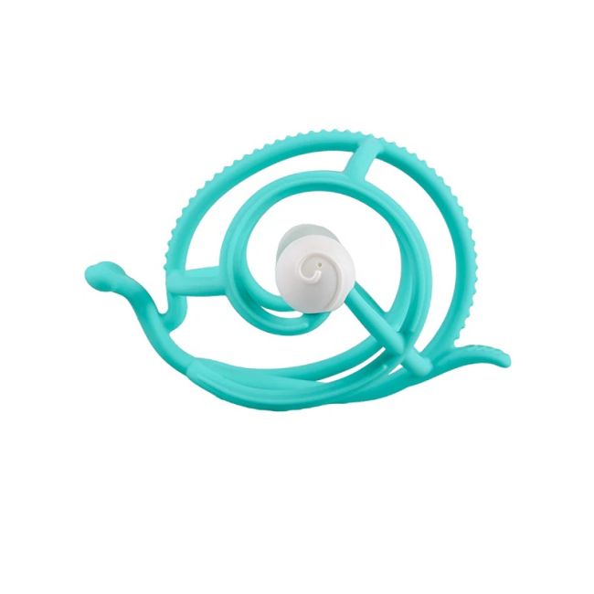Inel Gingival din silicon Mombella 3 luni+, Melc - Teal KRTM00604
