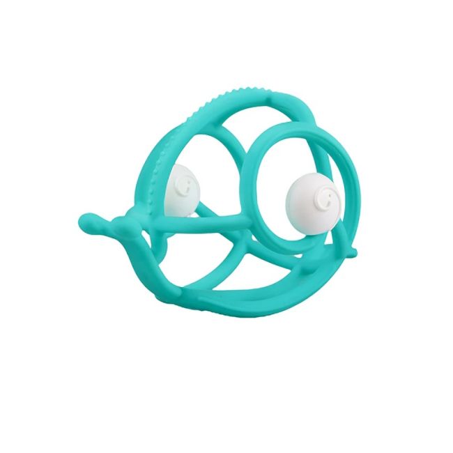 Inel Gingival din silicon Mombella 3 luni+, Melc - Teal KRTM00604