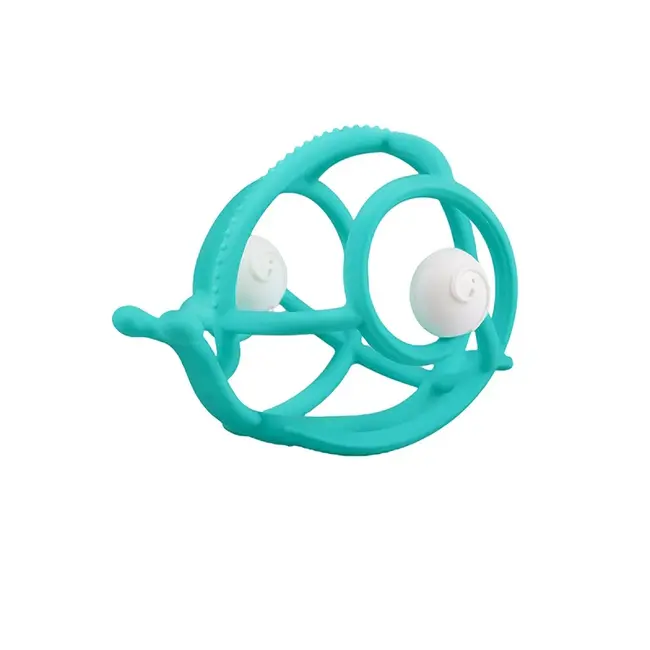 Inel Gingival din silicon Mombella 3 luni+, Melc - Teal KRTM00604