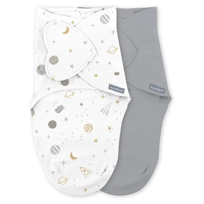 Ingenuity - set 2 sisteme de infasare swaddle me 0-3 luni, colectia monogram, sunset space bbb17381-073