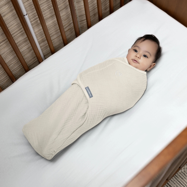 Ingenuity - sistem de infasare swaddle me 0-3 luni, muselina, colectia original, cream bbb17386-003