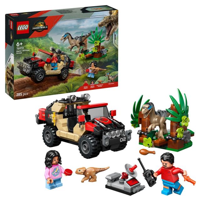 LEGO JURASSIC WORLD RENASTEREA EVADARE OFF-ROAD DIN CALEA UNUI VELOCIRAPTOR 76972 VIVLEGO76972