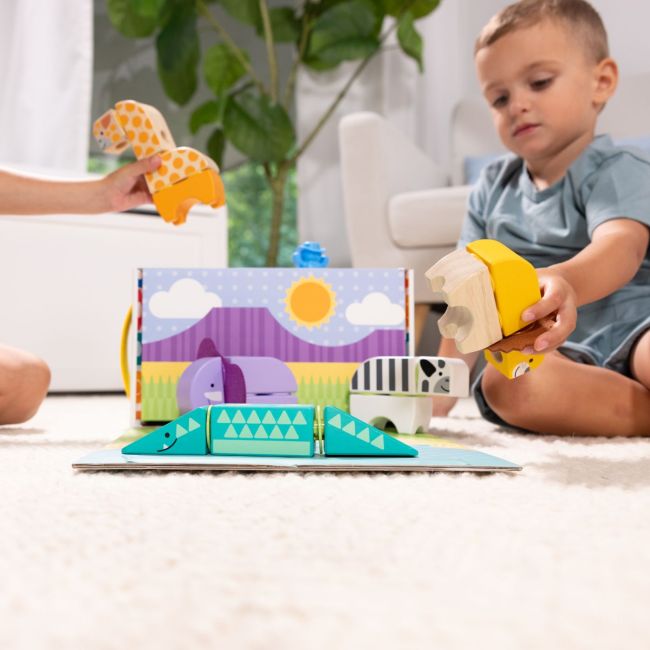 MELISSA AND DOUG SET DE CONSTRUCTIE DIN LEMN ANIMALE DIN SAFARI VIV6074903