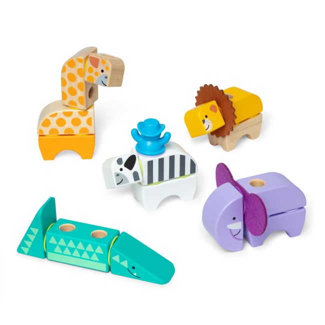 MELISSA AND DOUG SET DE CONSTRUCTIE DIN LEMN ANIMALE DIN SAFARI VIV6074903