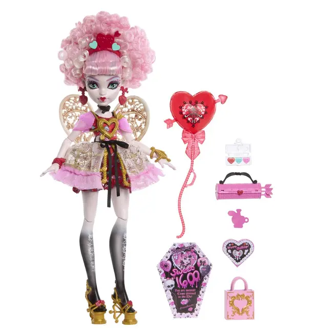MONSTER HIGH ANIVERSARE DULCE SI INFRICOSATOARE PAPUSA CUPID ASTERIA CU ACCESORII VIVMTJBG77