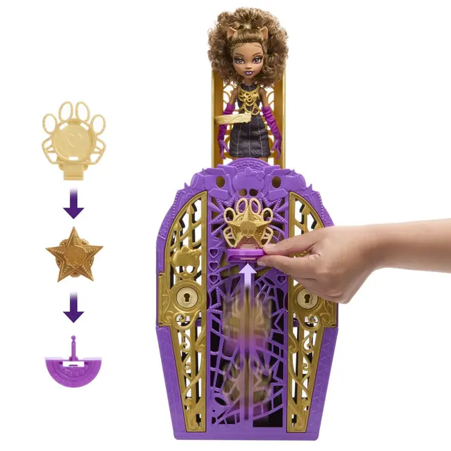 MONSTER HIGH PAPUSA CLAWDEEN WOLF CU DULAP REVELATOR SI ACCESORII VIVMTJBG80