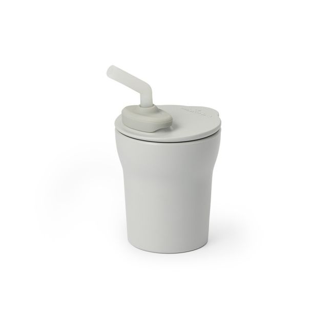 Pahar cu capac si pai antrenament bebelusi miniware 1-2-3 sip!, 100% din materiale naturale biodegradabile, grey mw_mwscgg