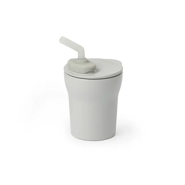 Pahar cu capac si pai antrenament bebelusi miniware 1-2-3 sip!, 100% din materiale naturale biodegradabile, grey mw_mwscgg