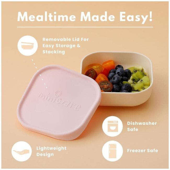Set 3 boluri pentru hrana bebelusi miniware snack bowl, 100% din materiale naturale biodegradabile, cotton candy+toffee+vanilla mw_mwsb3ctv