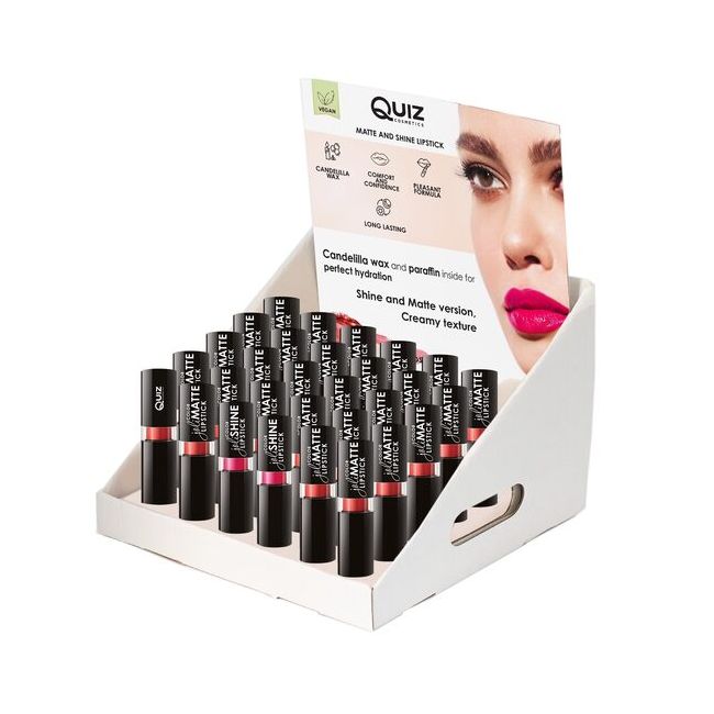 Set 36 Rujuri de buze Joli Color Matte, formula long lasting  + 6 testere, Quiz Cosmetics