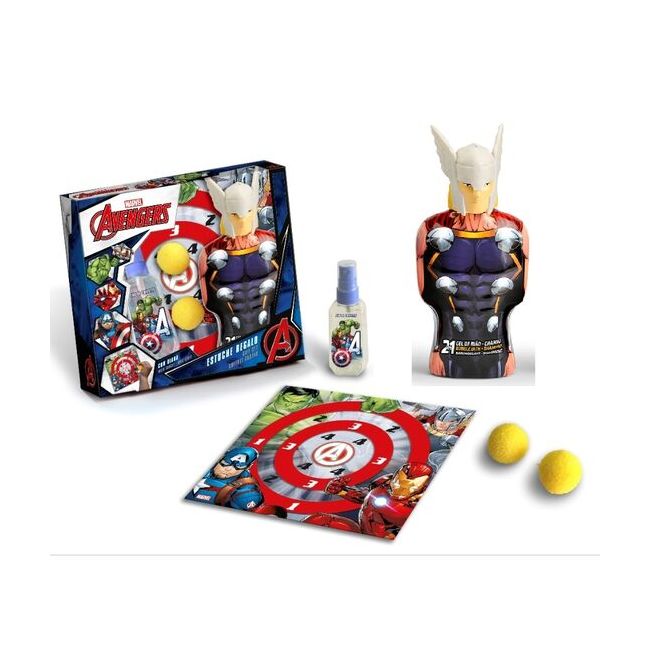 Set Avengers Infinity War, Thor, 2537, cu Apa de toaleta 90ml, Figurina 2in1, Spumant de baie si Sampon 350ml, Jucarie Tintar si 2 bile