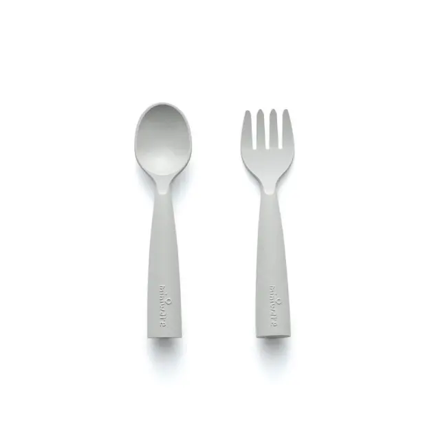 Set de tacamuri bebelusi miniware my first cutlery, 100% din materiale naturale biodegradabile, dove grey mw_mwmfcg