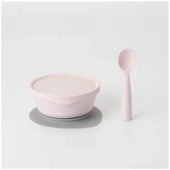 Set diversificare hrana bebelusi miniware first bites deluxe, 100% din materiale naturale biodegradabile, 4 piese, cotton candy mw_mwfbdcc