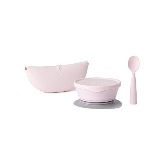 Set diversificare hrana bebelusi miniware first bites deluxe, 100% din materiale naturale biodegradabile, 4 piese, cotton candy mw_mwfbdcc