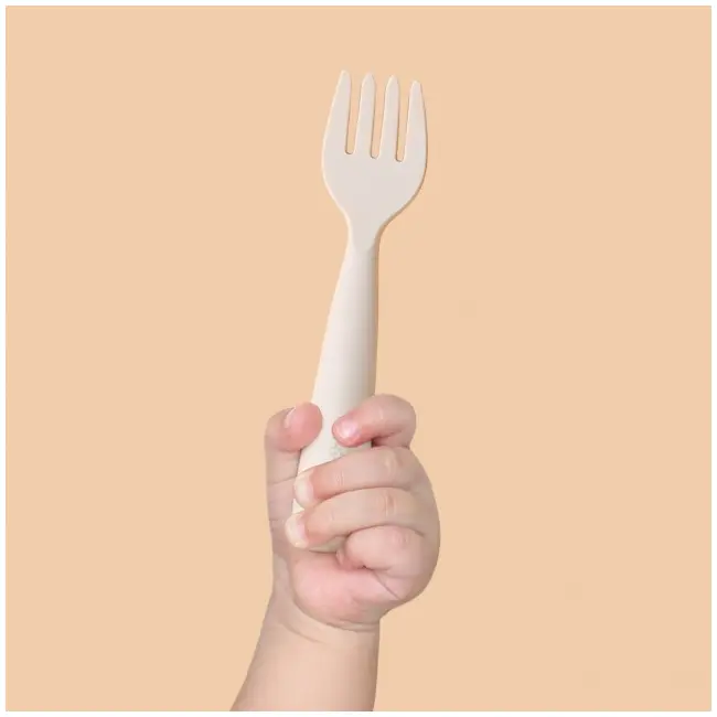 Set diversificare hrana bebelusi miniware little foodie, 100% din materiale naturale biodegradabile, 6 piese, vanilla aqua mw_mwlfva
