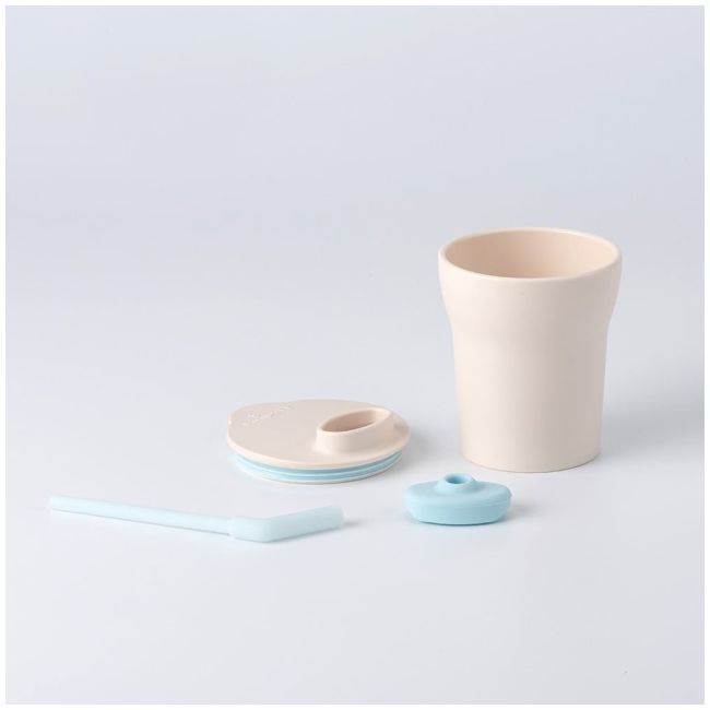 Set diversificare hrana bebelusi miniware little foodie, 100% din materiale naturale biodegradabile, 6 piese, vanilla aqua mw_mwlfva