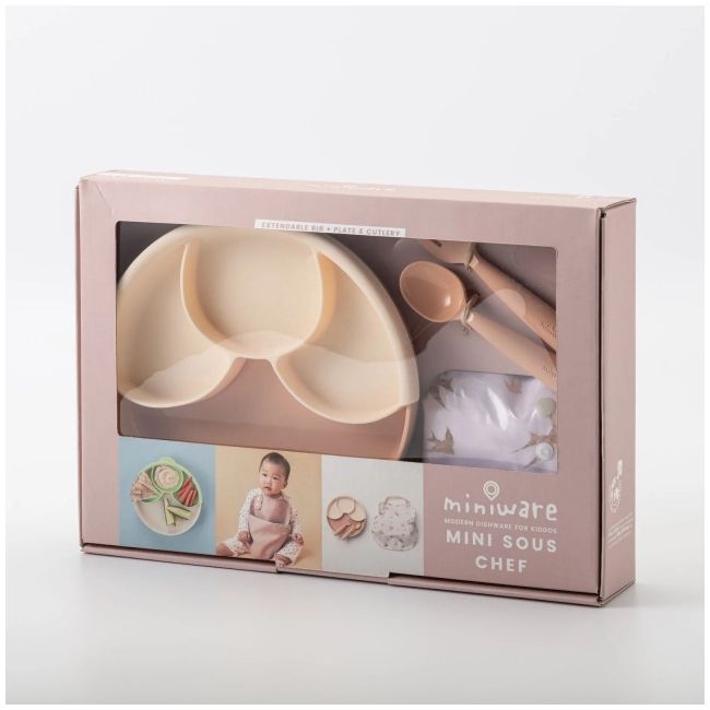 Set diversificare hrana bebelusi miniware mini sous chef 100% din materiale naturale biodegradabile, 6 piese, golden harvest mw_mscgh-t