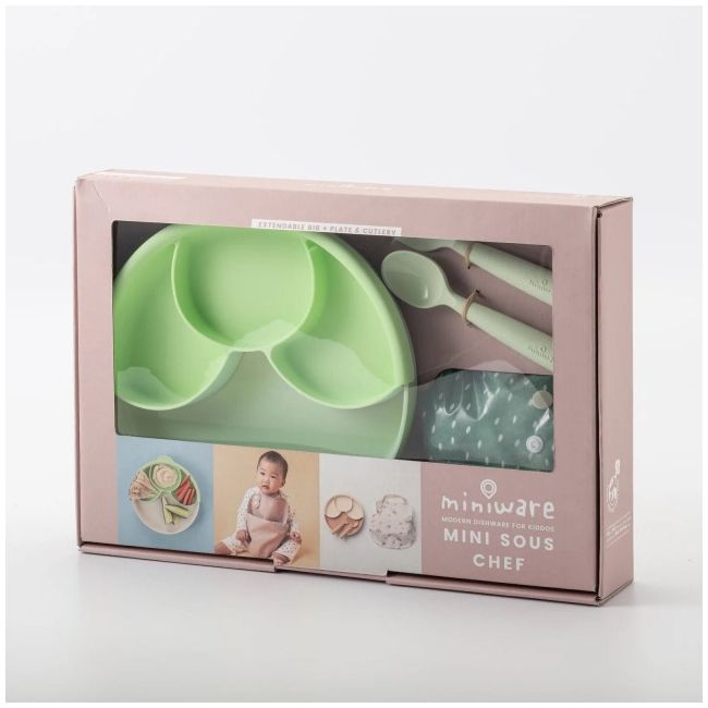 Set diversificare hrana bebelusi miniware mini sous chef 100% din materiale naturale biodegradabile, 6 piese, hot succulent mw_mschs-t