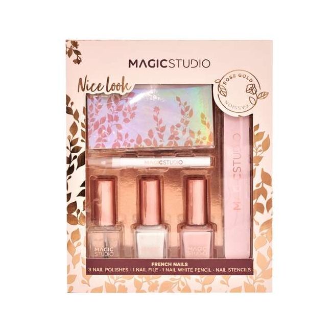 Set ingrijire unghii Rose Gold French Nails Magic Studio 24176