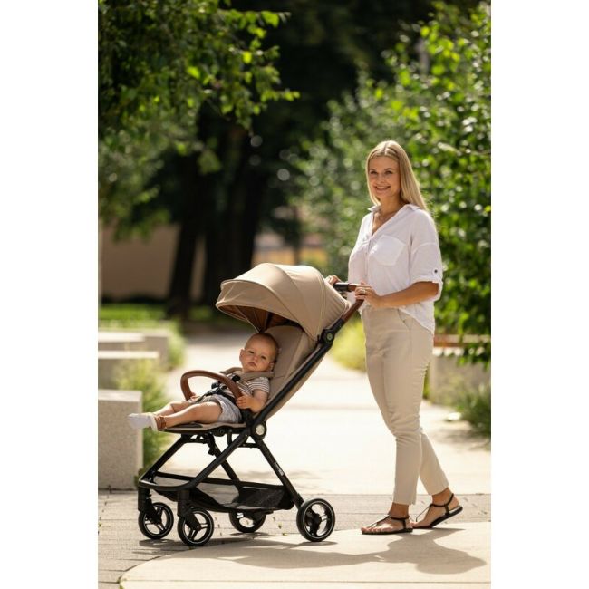 Carucior sport, FreeON, Bold, Pliabil automat, Roti cu suspensii, De la nastere pana la 22 kg, Cu spatar reglabil in 3 pozitii, Beige BYN85321