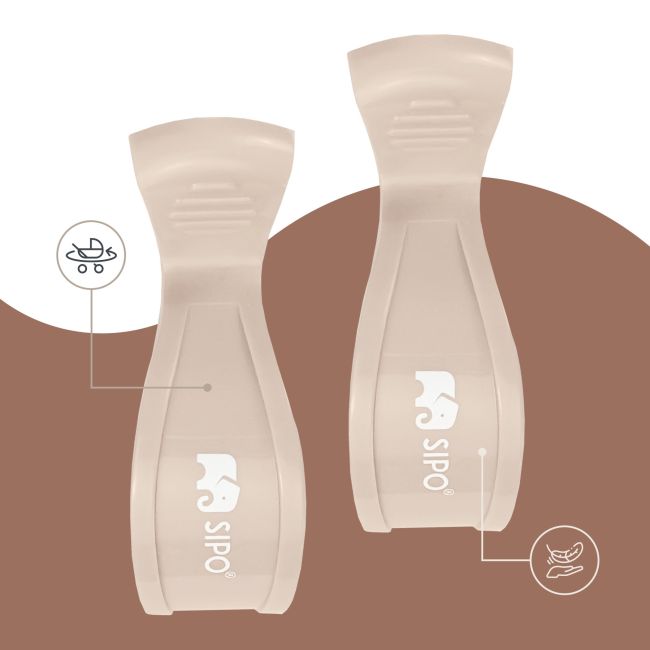 Cleme multifunctionale pentru carucior, 2 bucati, Beige EKDSCA-20BE
