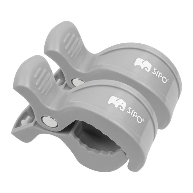 Cleme multifunctionale pentru carucior, 2 bucati, Grey EKDSCA-20LG