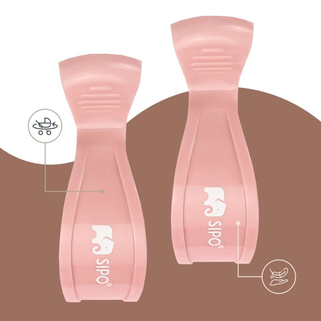 Cleme multifunctionale pentru carucior, 2 bucati, Pink EKDSCA-20LP