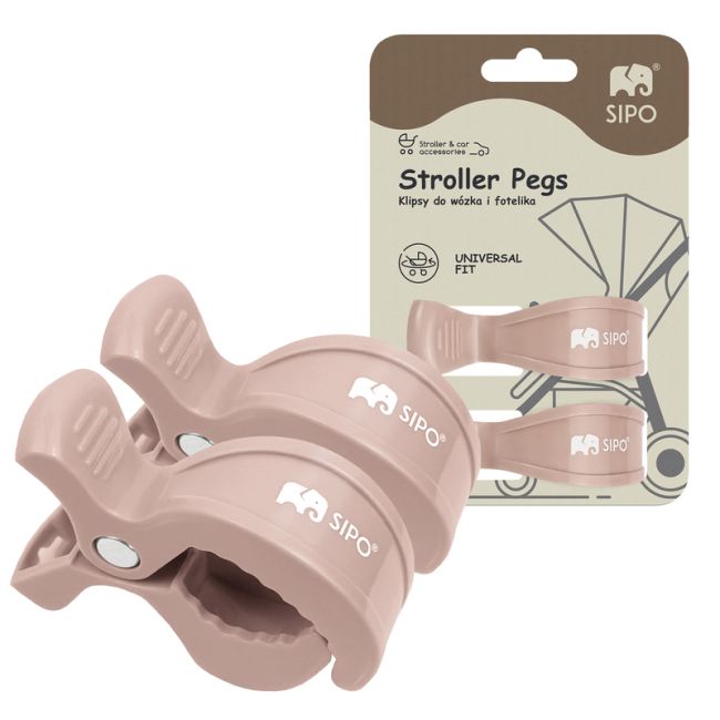 Cleme multifunctionale pentru carucior, 2 bucati, Pink EKDSCA-20LP