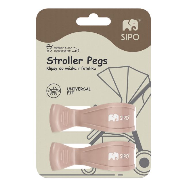 Cleme multifunctionale pentru carucior, 2 bucati, Pink EKDSCA-20LP