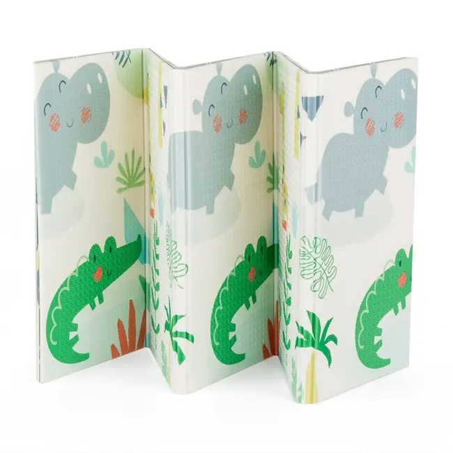 Covoras de joaca, Petite&Mars, Reversibil, Include geanta pentru transport, Pliabil si impermeabil, Non-toxic, 197 x 147 x 1 cm, Jungle, 0 luni+, Multicolor BYN435075