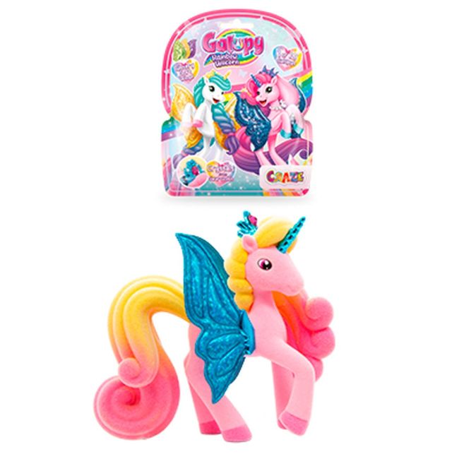 Craze - Galupy figurina Unicorn curcubeu cu aripi sclipitoare si coroana decorata cu un cristal Swarovski ARTCRZ69578