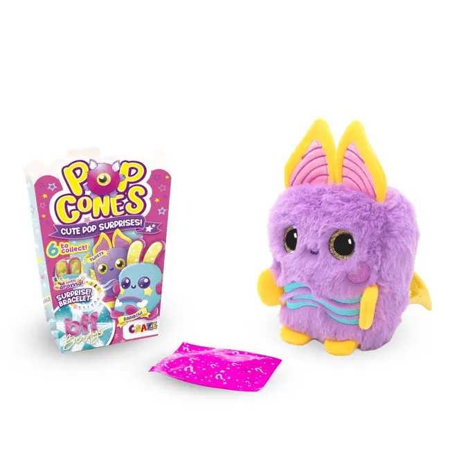 Craze - Jucarie de colectie Pop Cones animalute din plus 15 cm cu surpriza in cutia de Popcorn diverse modele ARTCRZ68892
