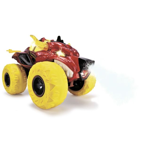DICKIE MASINA DE TEREN FLAMING FIRE MONSTER CU LUMINI SUNETE SUSPENSII SI FUNCTIE ABUR 25CM VIV203754003