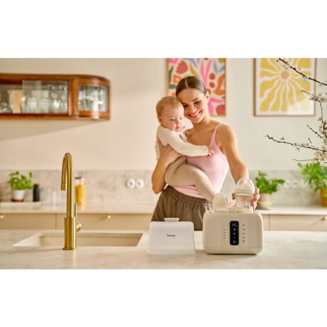 Incalzitor biberoane, Lionelo, ThermUp Duo, 6 moduri de operare, Incalzire, Pastrare temperatura, Decongelare, Senzor pentru temperatura, Oprire automata, Panou tactil, Pentru 2 biberoane simultan, fara BPA, Alb BYNLOC-THERMUP_DUO_WHITE