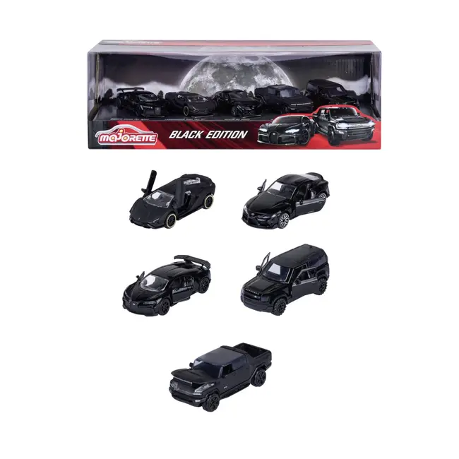 MAJORETTE SET 5 MASINUTE BLACK EDITION 2.0 GIFTPACK VIV212053191